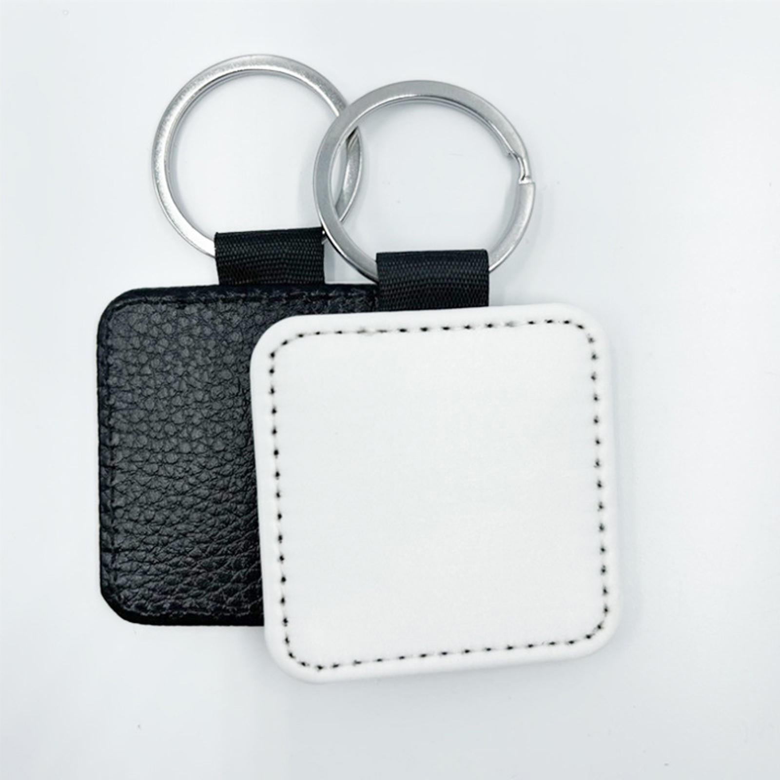 Blank Keychain Key Chain Alloy Key Rings Keyring Bag Tag Craft Sqaure