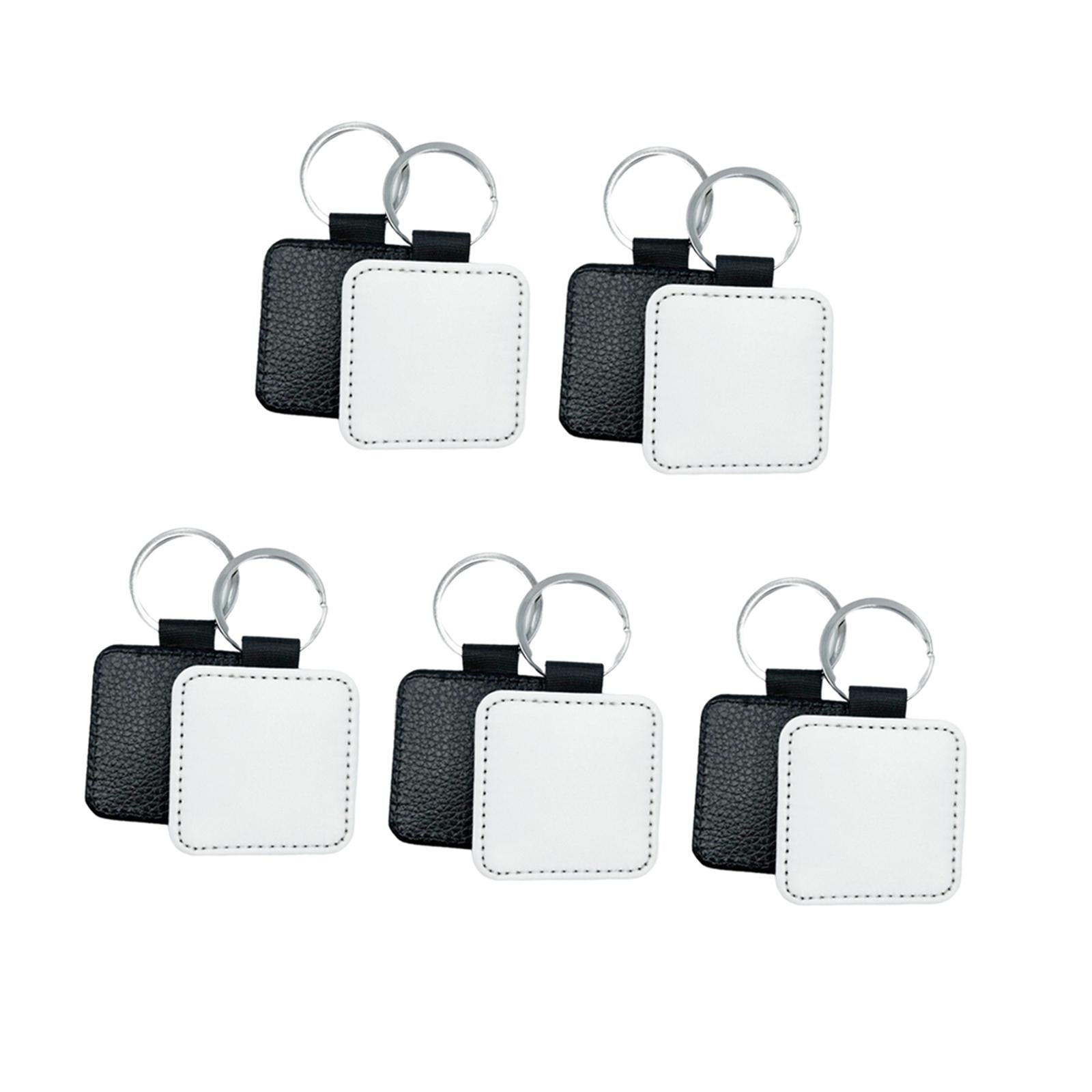 Blank Keychain Key Chain Alloy Key Rings Keyring Bag Tag Craft Sqaure