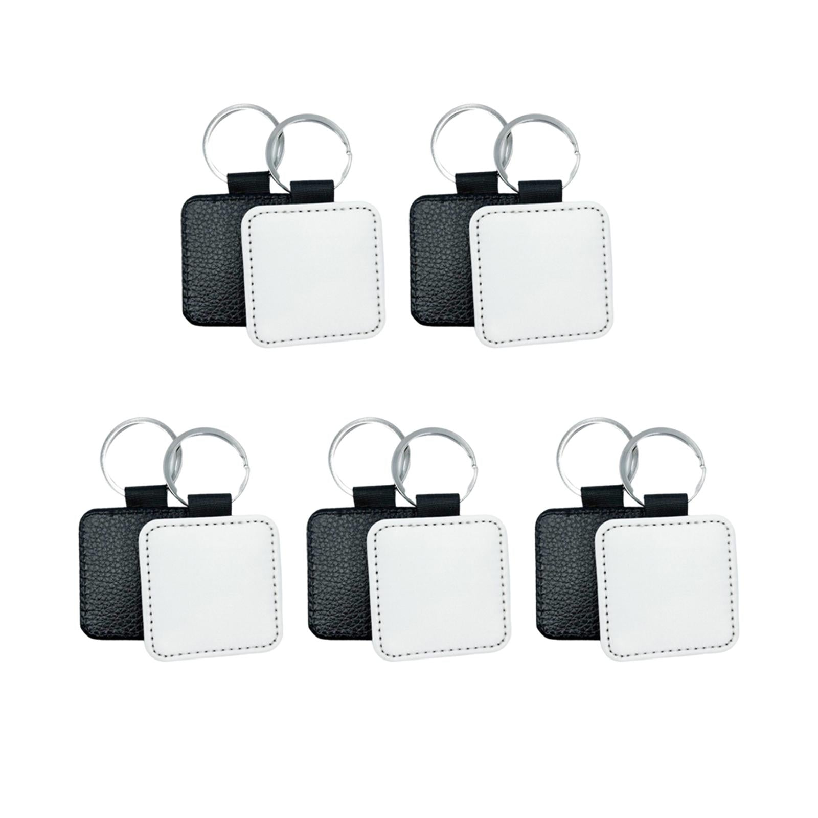 Blank Keychain Key Chain Alloy Key Rings Keyring Bag Tag Craft Sqaure