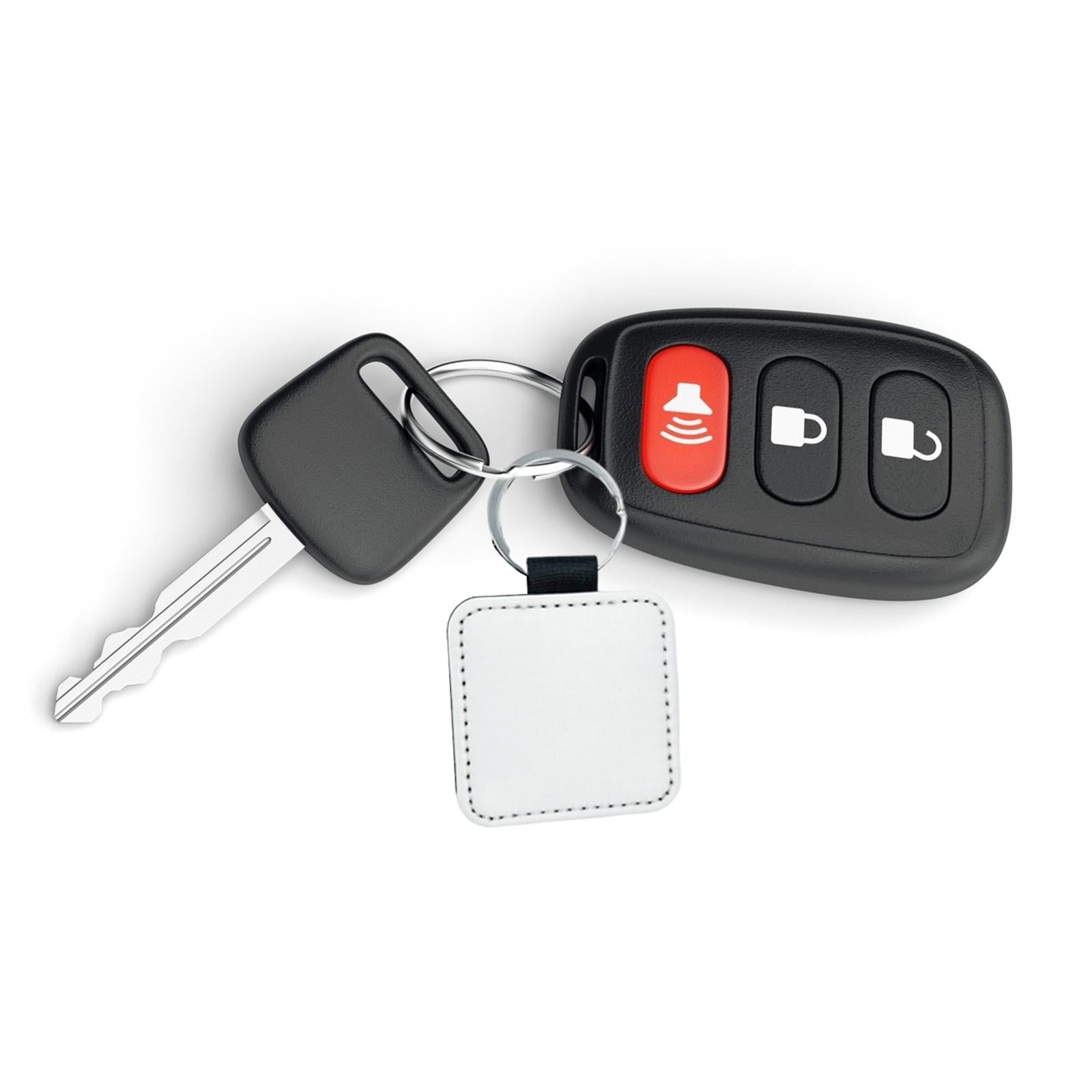 Blank Keychain Key Chain Alloy Key Rings Keyring Bag Tag Craft Sqaure