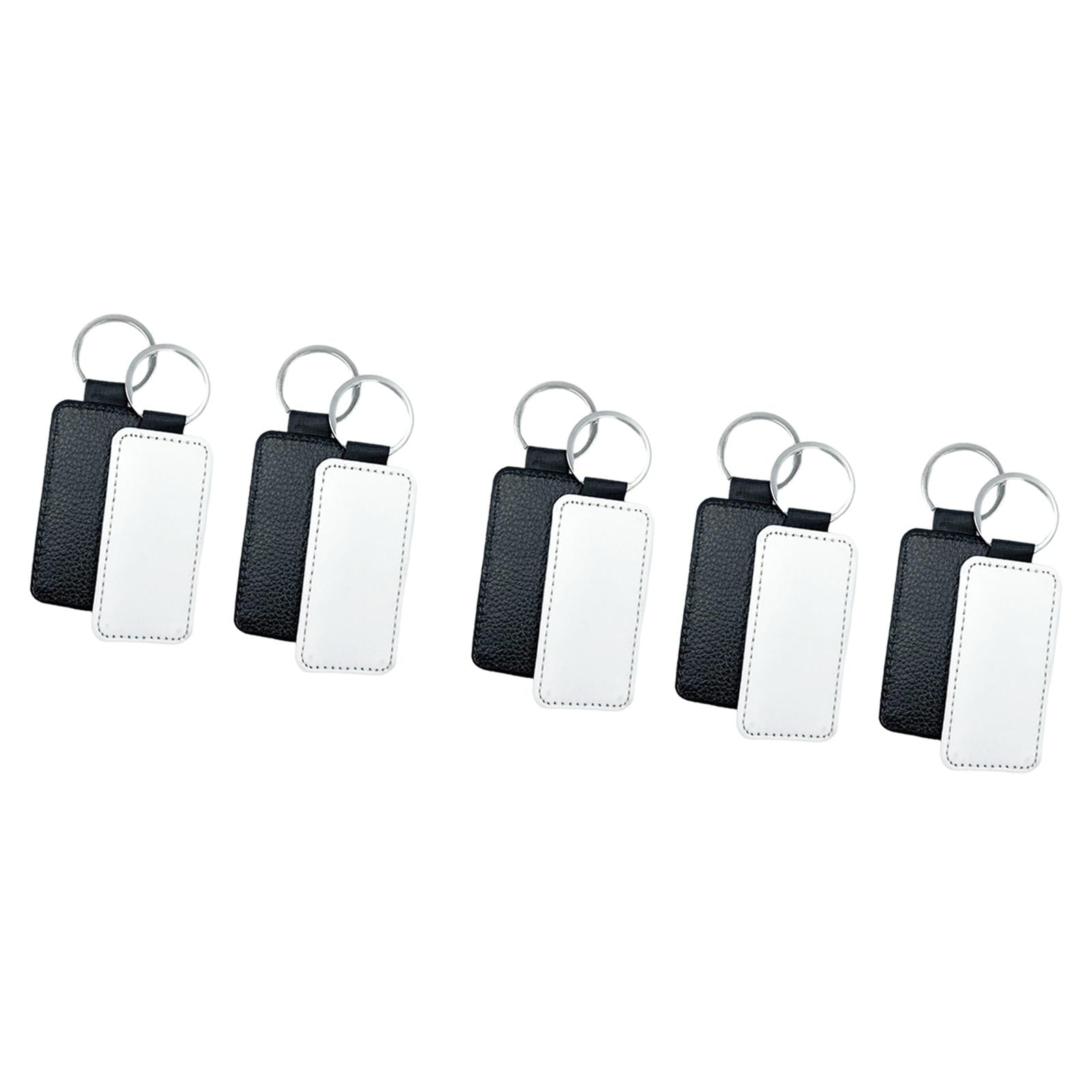 Blank Keychain Key Chain Alloy Key Rings Keyring Bag Tag Craft Rectangle