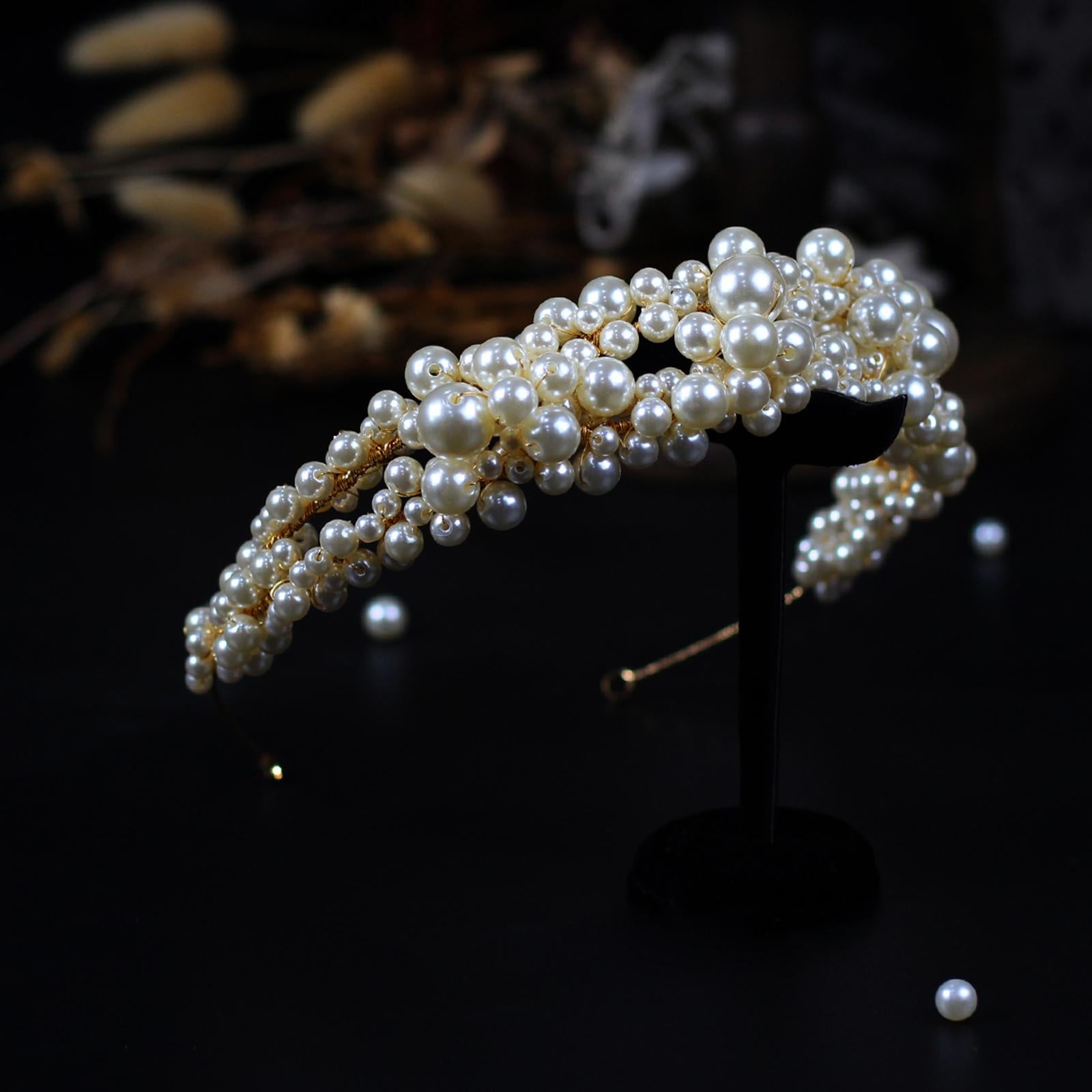 Faux Pearl Headband Fashion Bridal Hairband Wedding Party Headwear Jewelry