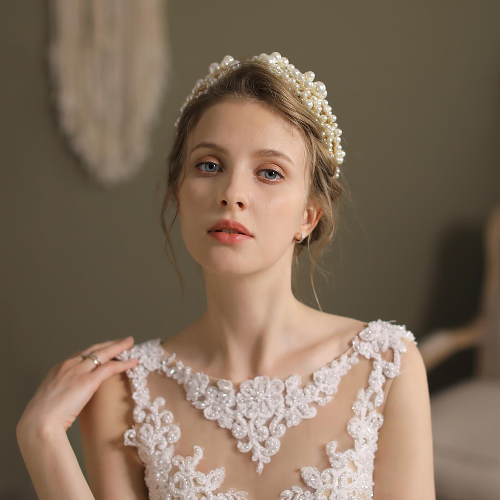 Faux Pearl Headband Fashion Bridal Hairband Wedding Party Headwear Jewelry
