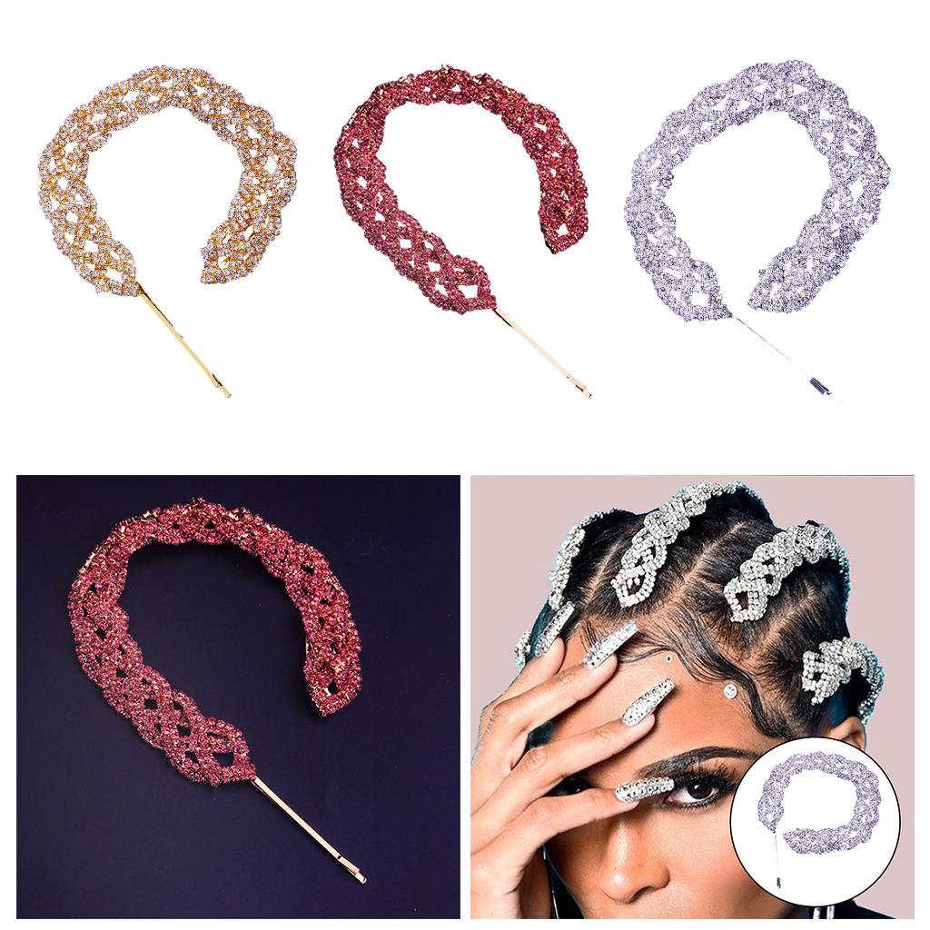 Rhinestone Hair Clips Hairpin Hair Pin Chain Jewelry Silver