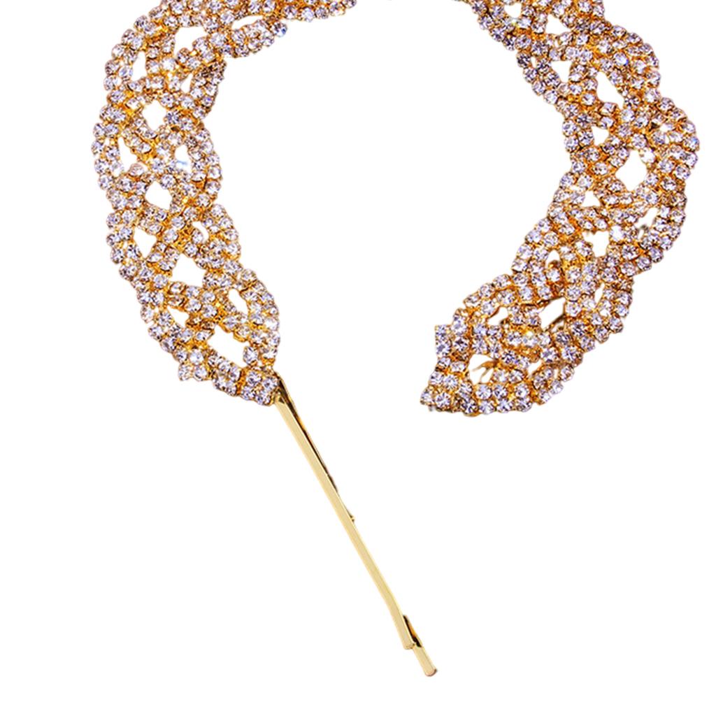 Rhinestone Hair Clips Hairpin Hair Pin Chain Jewelry Gold