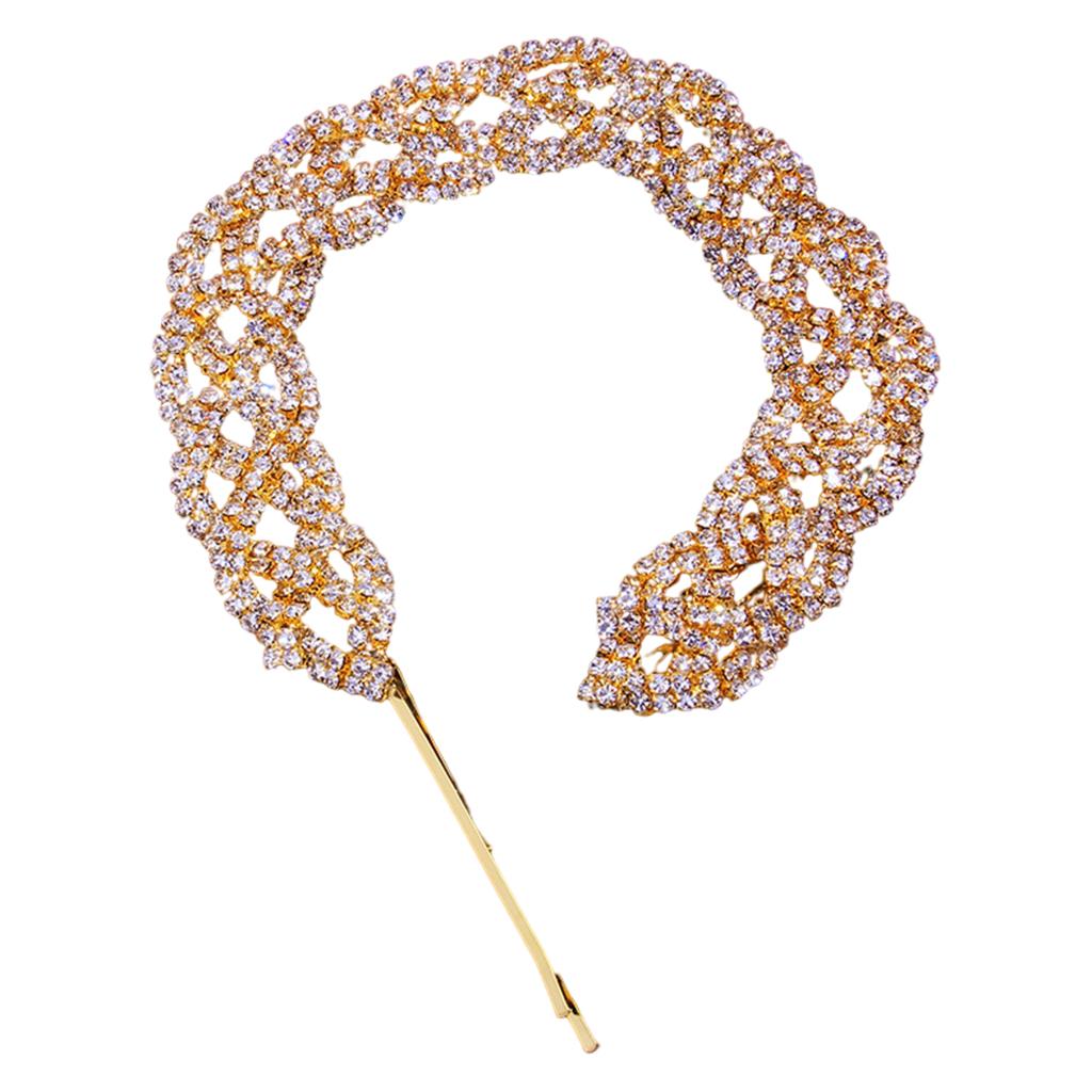 Rhinestone Hair Clips Hairpin Hair Pin Chain Jewelry Gold
