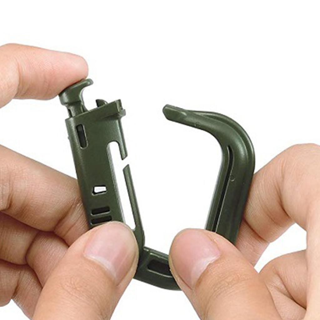30x Carabiner Clips Hiking Keychain D-Ring Buckle Clasp Hook Keyring Camping Green