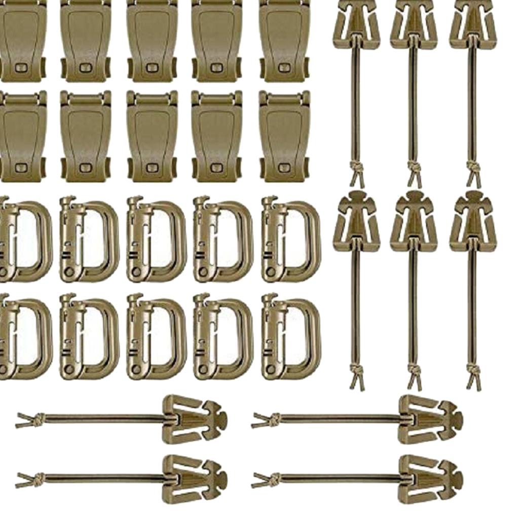 30x Carabiner Clips Hiking Keychain D-Ring Buckle Clasp Hook Keyring Camping Mud