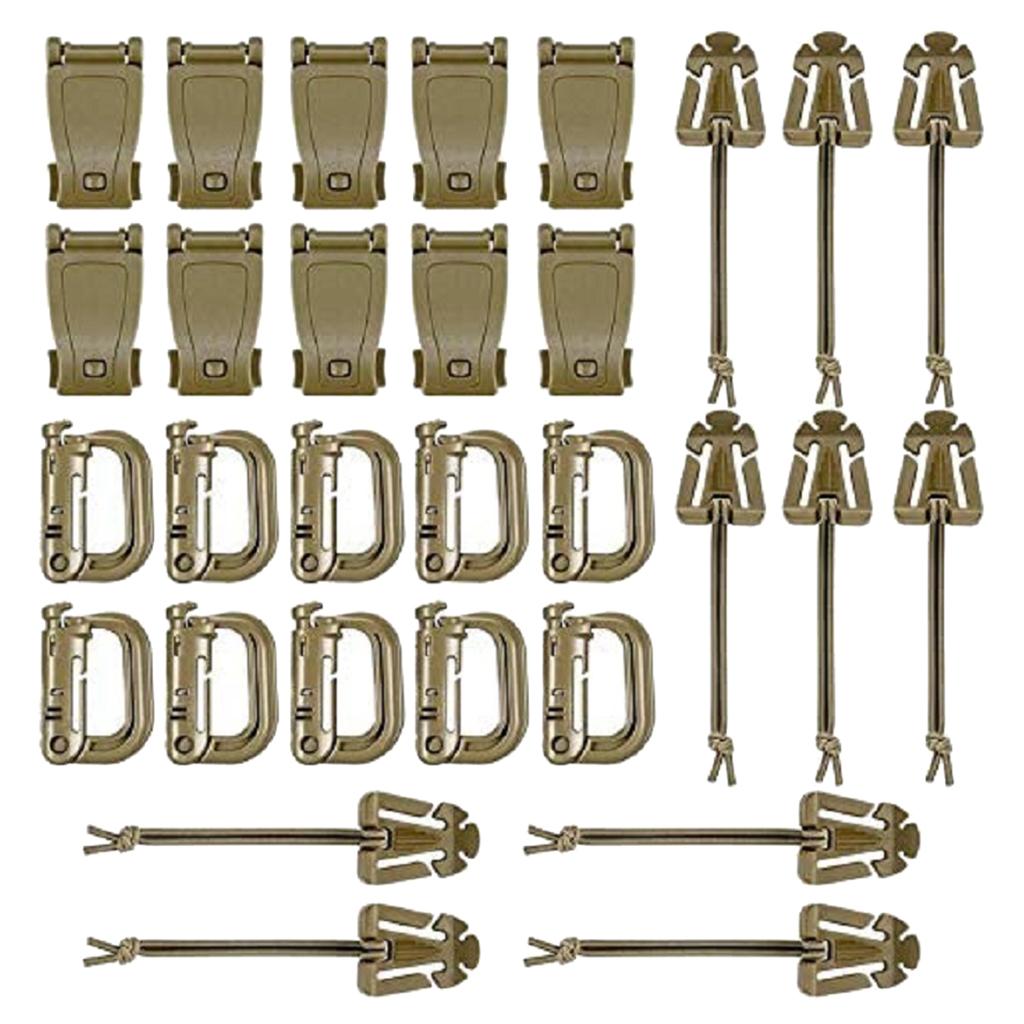 30x Carabiner Clips Hiking Keychain D-Ring Buckle Clasp Hook Keyring Camping Mud