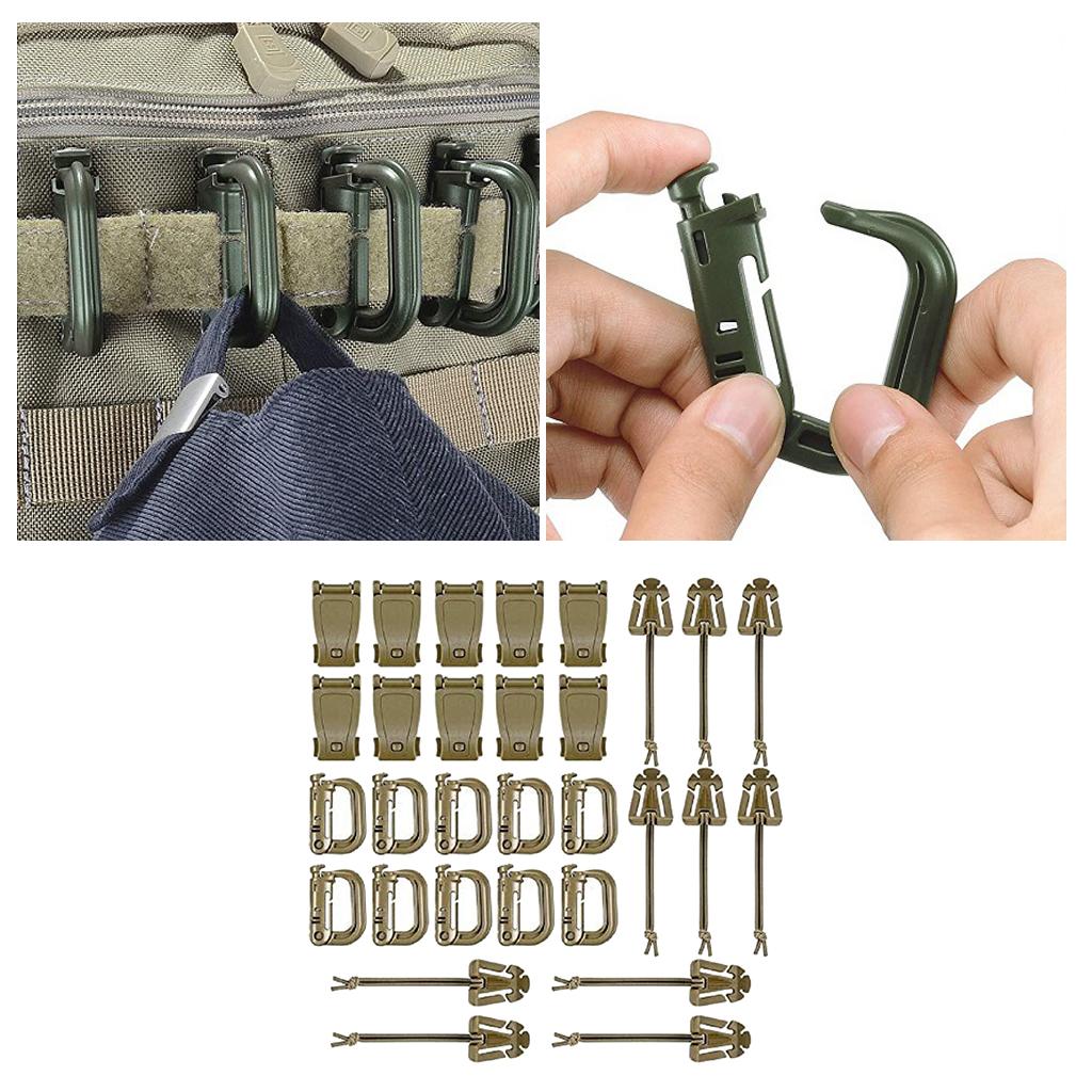 30x Carabiner Clips Hiking Keychain D-Ring Buckle Clasp Hook Keyring Camping Mud