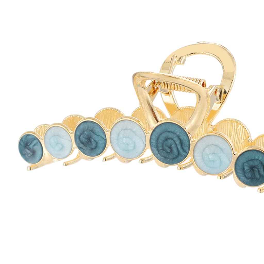Women Alloy Hair Claw Clip Crystal Hair Jaw Paw Hair Clasps Light Blue Green