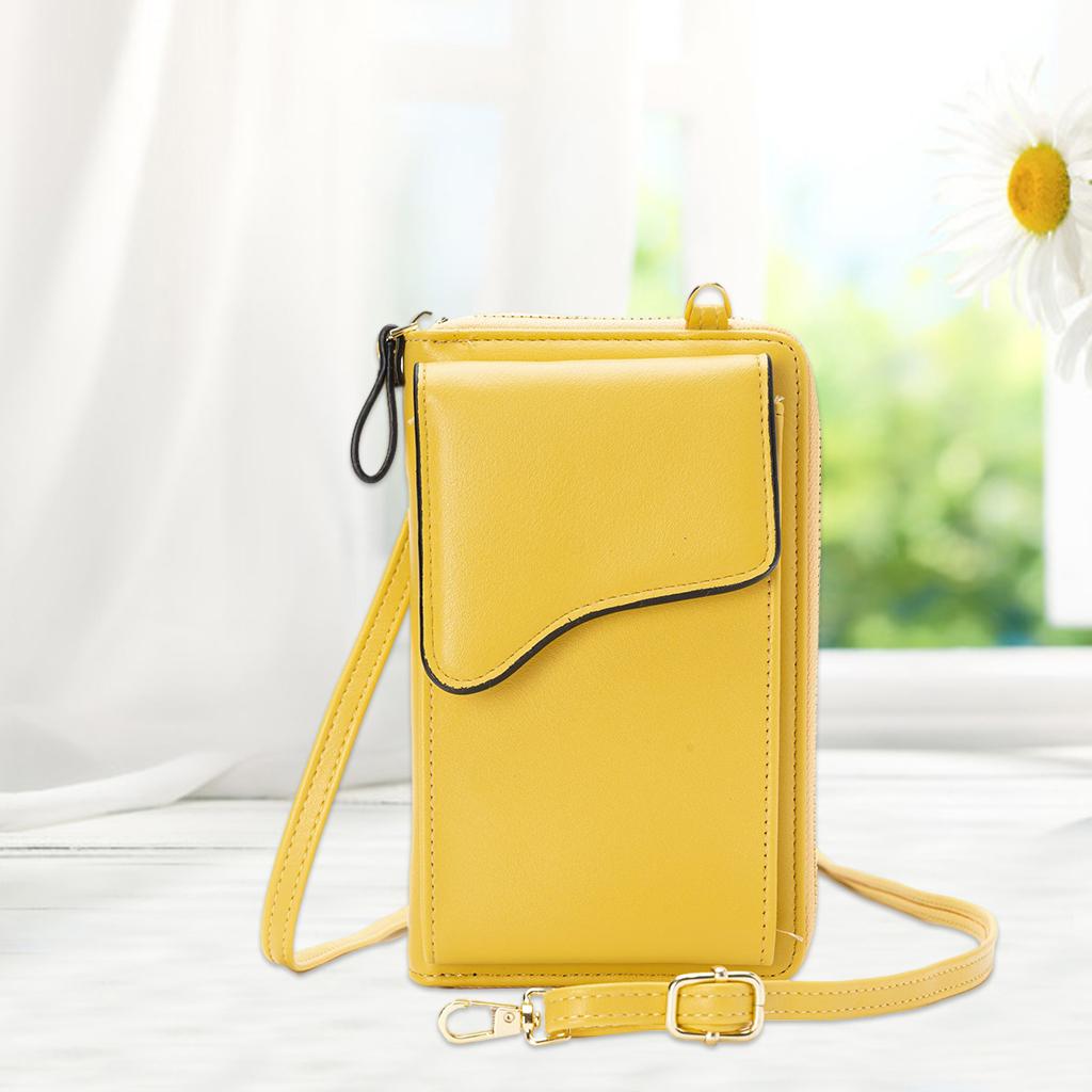 Women Crossbody Cell Phone Shoulder Bag Pouch Handbag Purse Wallet Yellow