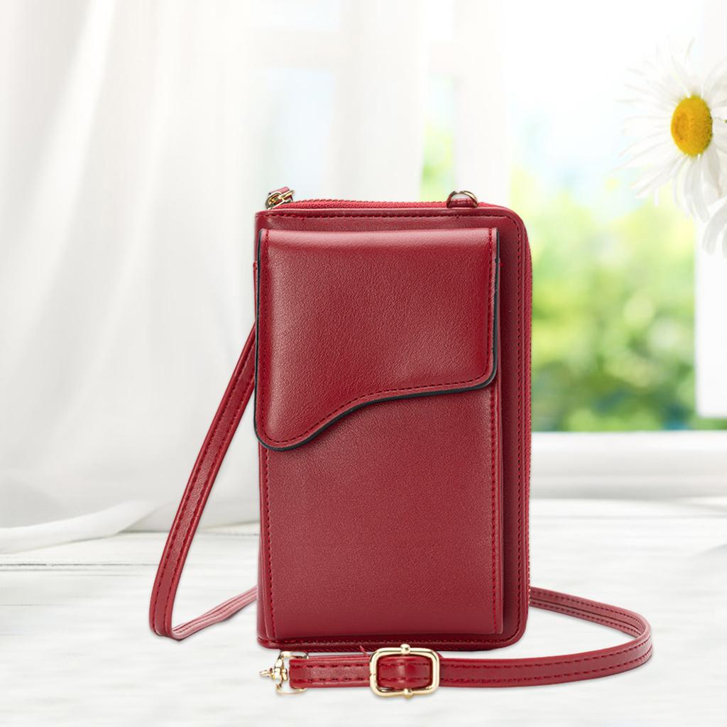 Women Crossbody Cell Phone Shoulder Bag Pouch Handbag Purse Wallet Red