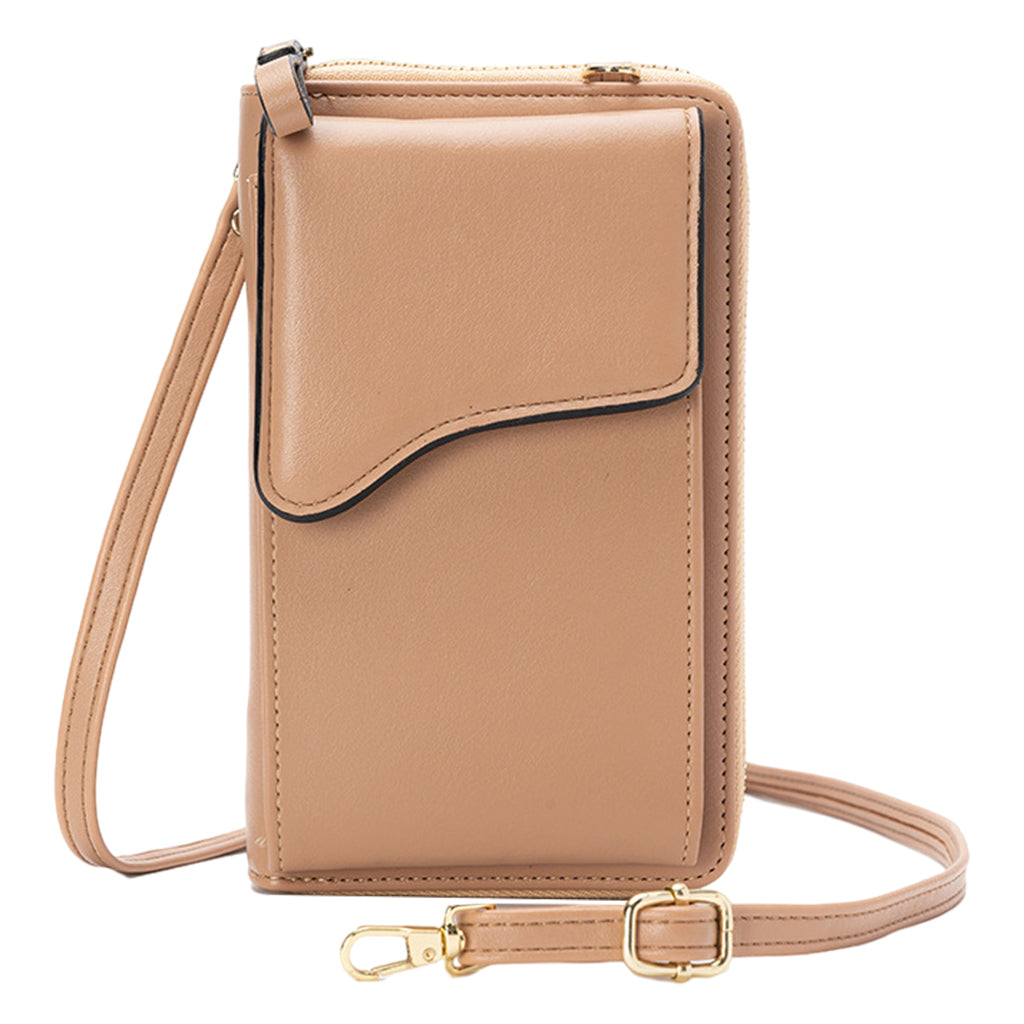 Women Crossbody Cell Phone Shoulder Bag Pouch Handbag Purse Wallet Khaki