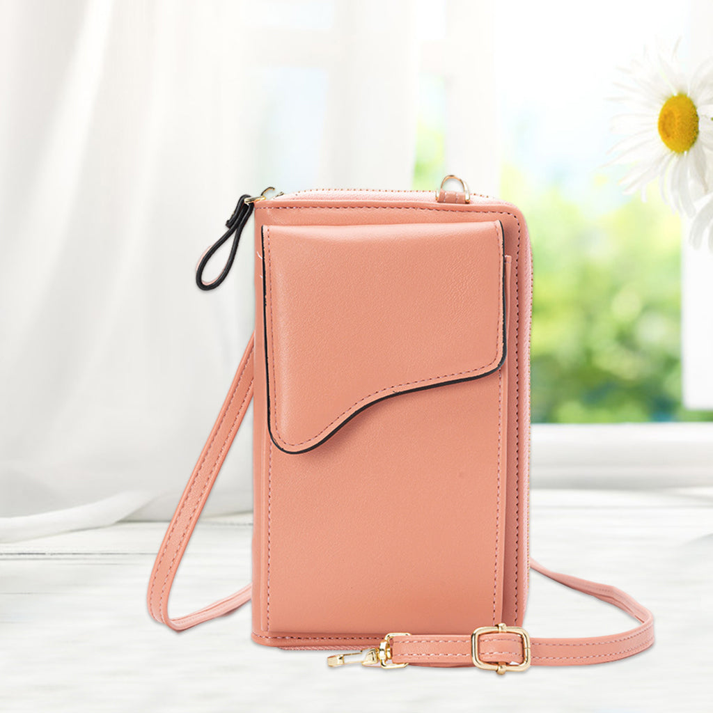 Women Crossbody Cell Phone Shoulder Bag Pouch Handbag Purse Wallet Pink