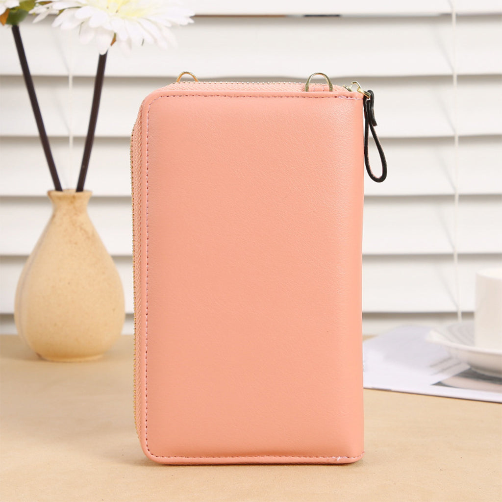 Women Crossbody Cell Phone Shoulder Bag Pouch Handbag Purse Wallet Pink