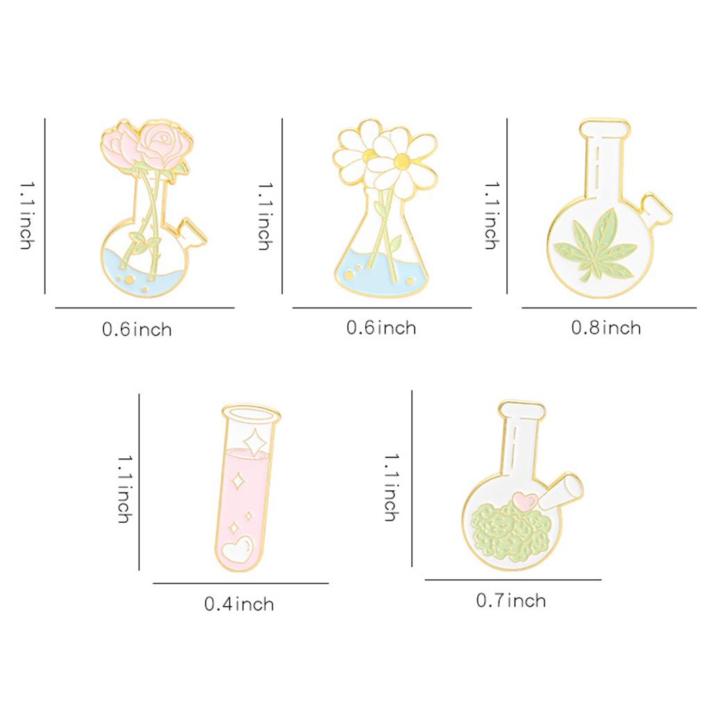 5x Flower Vase Brooch Pin Badge Gift Scarf Clips Alloy Jewelry Women Lady