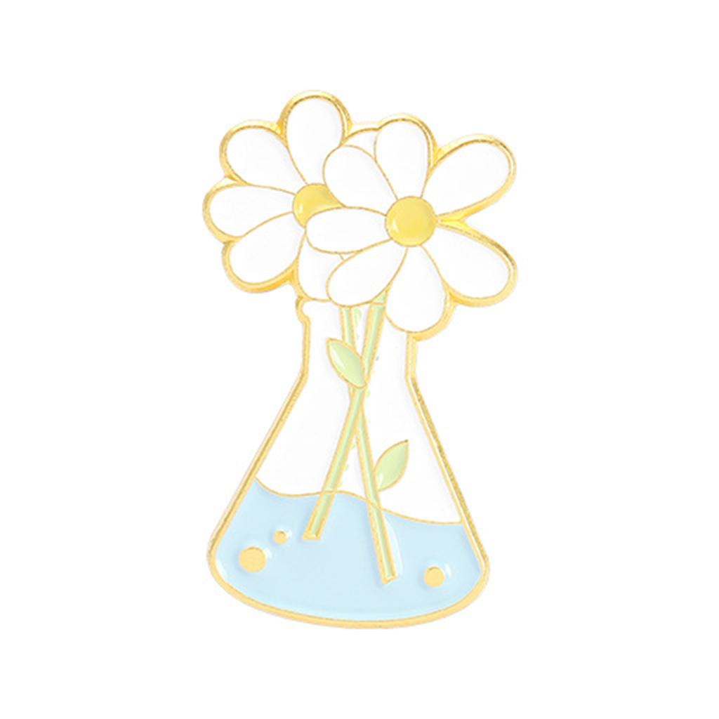 5x Flower Vase Brooch Pin Badge Gift Scarf Clips Alloy Jewelry Women Lady