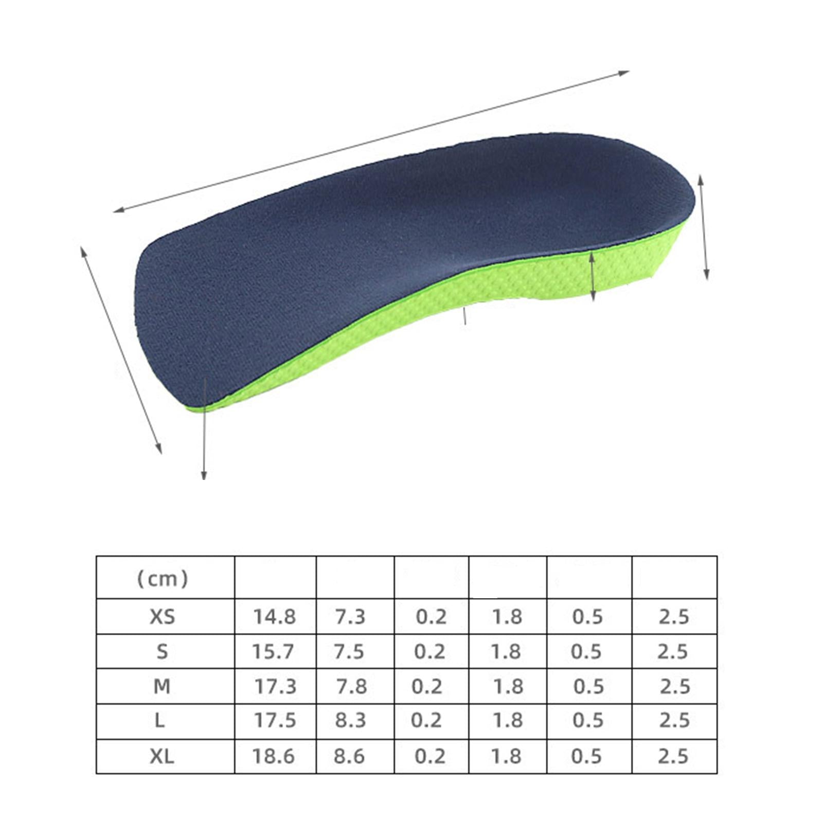Orthotic Shoe Insoles Insert Arch Support Heel Plantar Fasciitis Pain Relief Green Blue XS