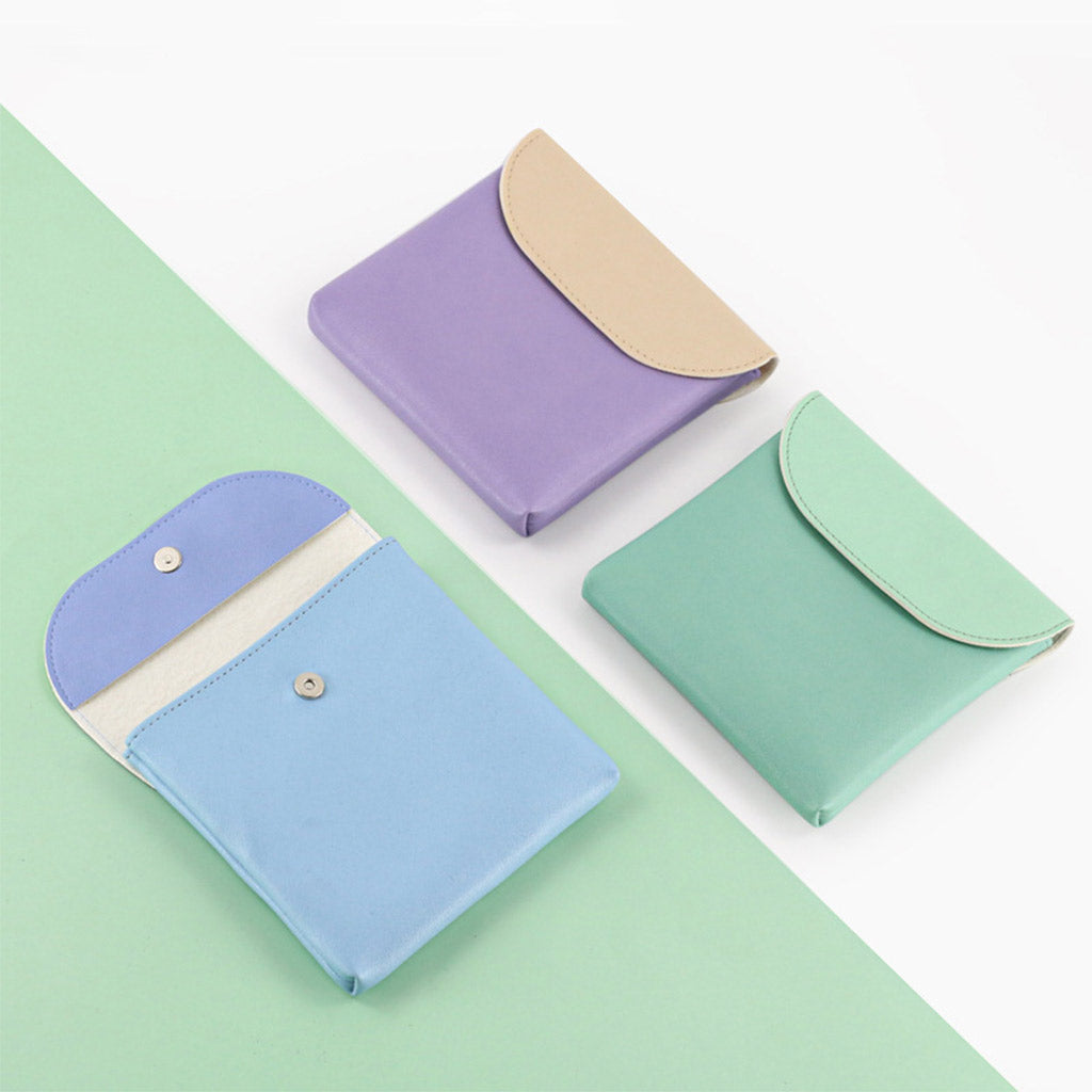 Women Portable Sanitary Towel Bag Waterproof Storage Cosmetic Cards Green
