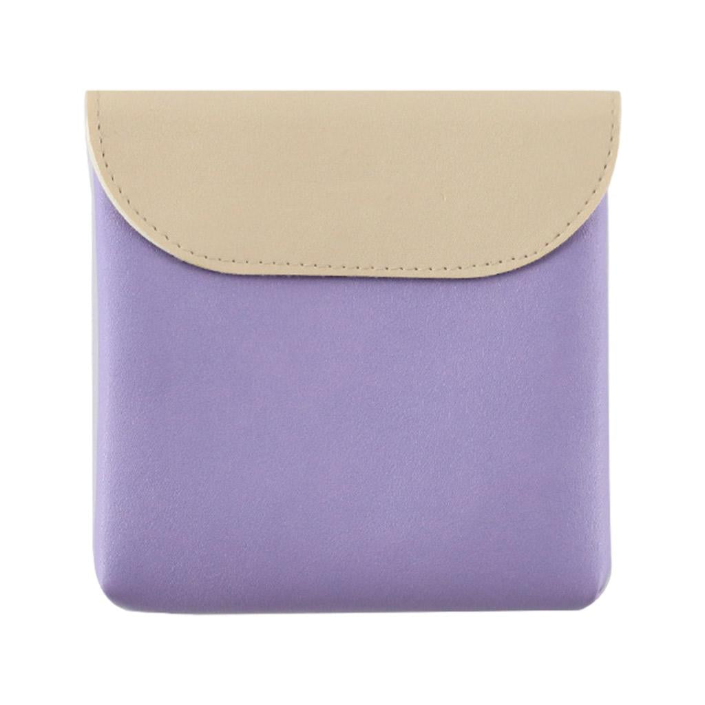 Women Portable Sanitary Towel Bag Waterproof Storage Cosmetic Cards Purple