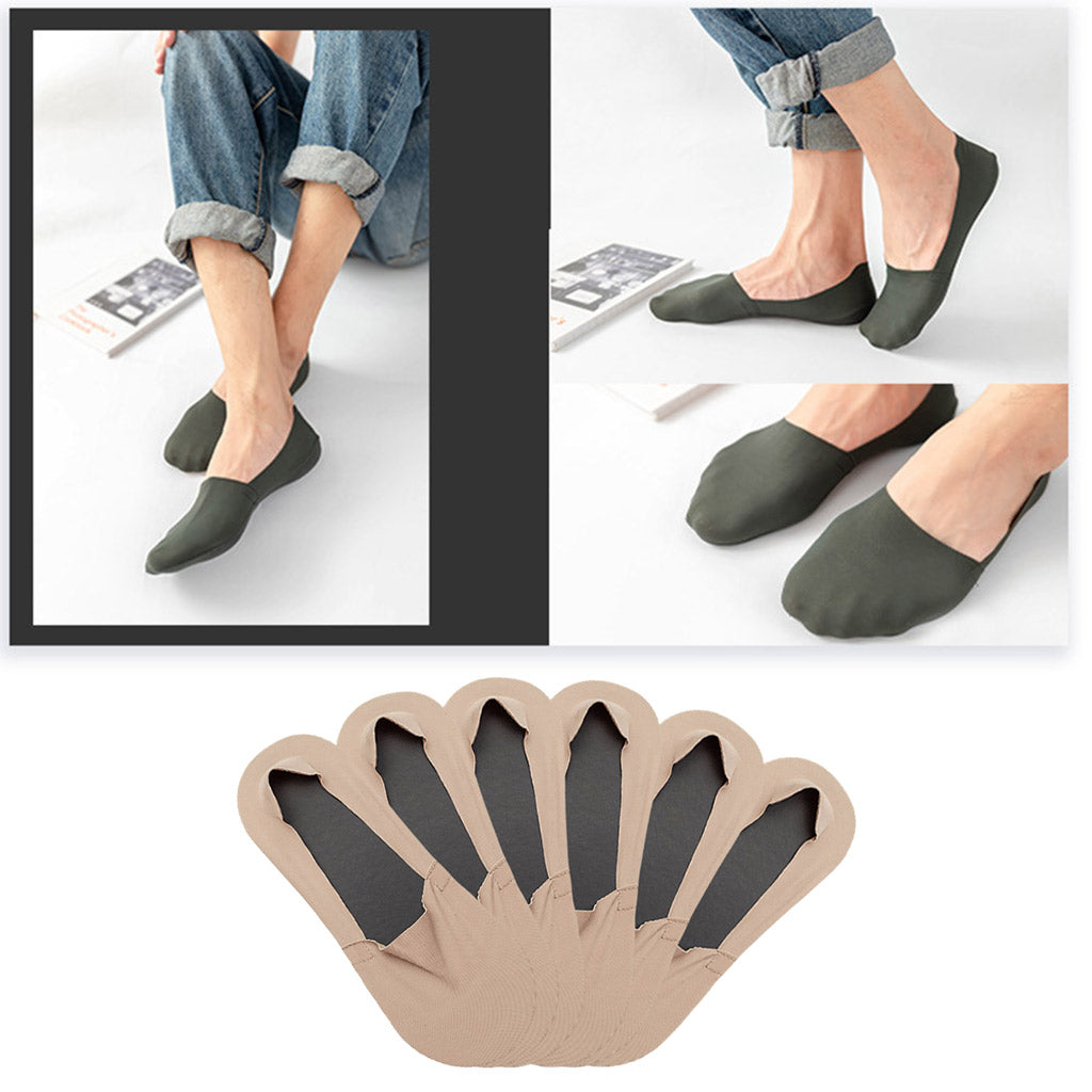 Mens Boat Liner Socks Invisible Low Cut No Show Breathable Cotton Bottom Skin