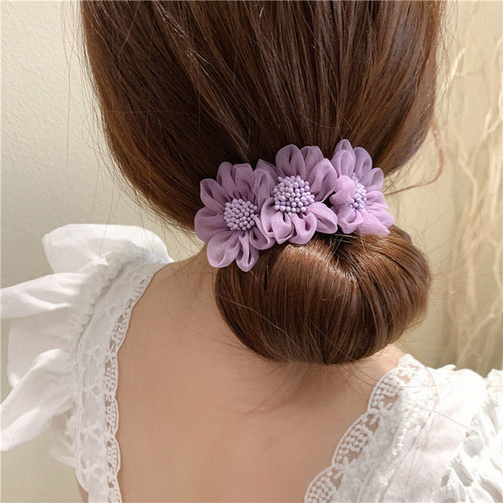 Fashion Women Classy Deft Bun Maker Hair Bands Headband Easy To Use Purple