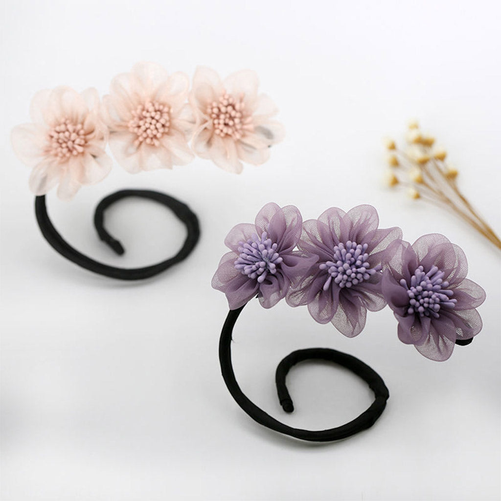Fashion Women Classy Deft Bun Maker Hair Bands Headband Easy To Use Purple