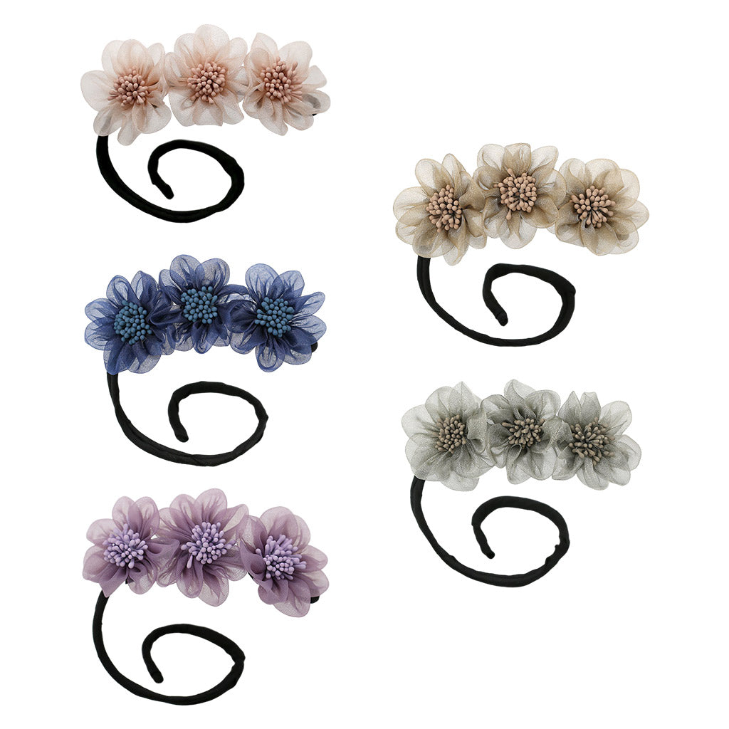 Fashion Women Classy Deft Bun Maker Hair Bands Headband Easy To Use Purple