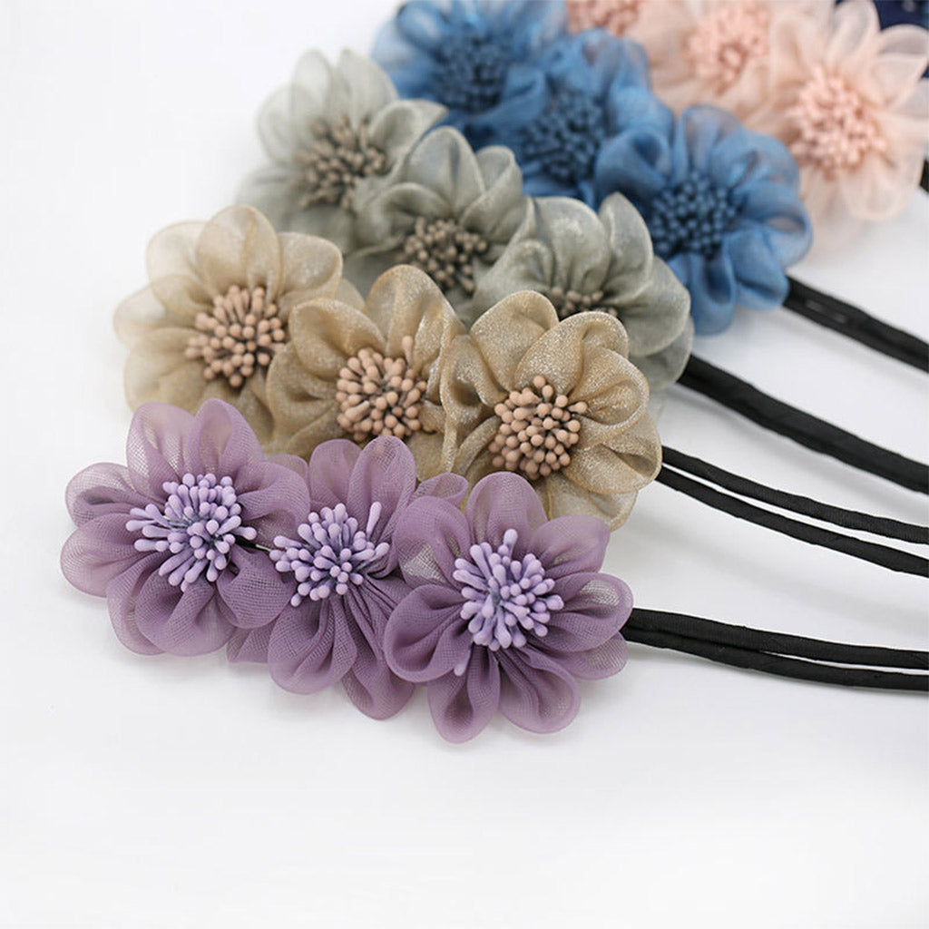 Fashion Women Classy Deft Bun Maker Hair Bands Headband Easy To Use Pink