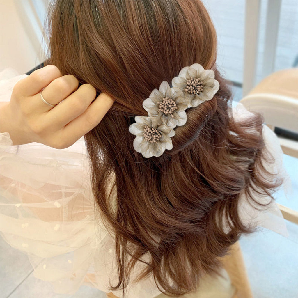 Fashion Women Classy Deft Bun Maker Hair Bands Headband Easy To Use Khaki
