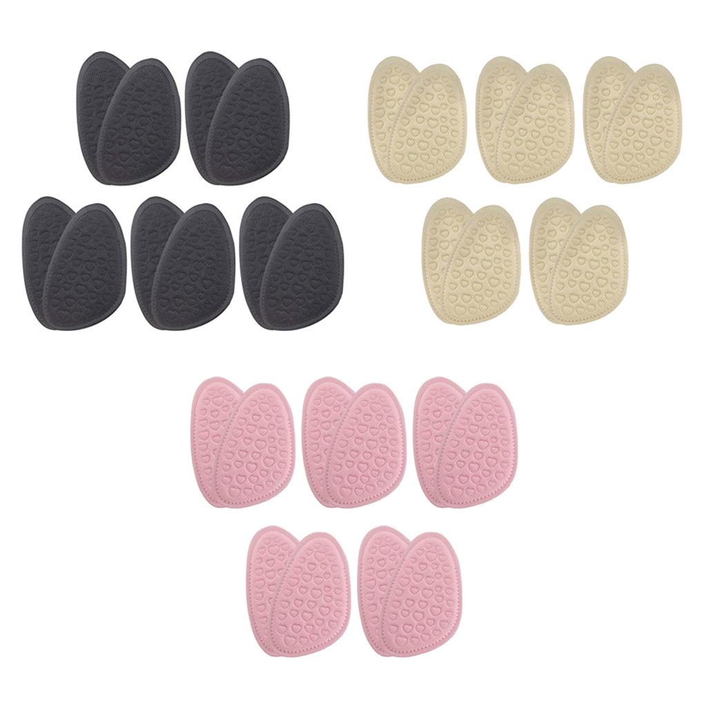 5 Pairs Shoe Forefoot Insoles Anti Slip Cushion Relieve Foot Pain Skin Color