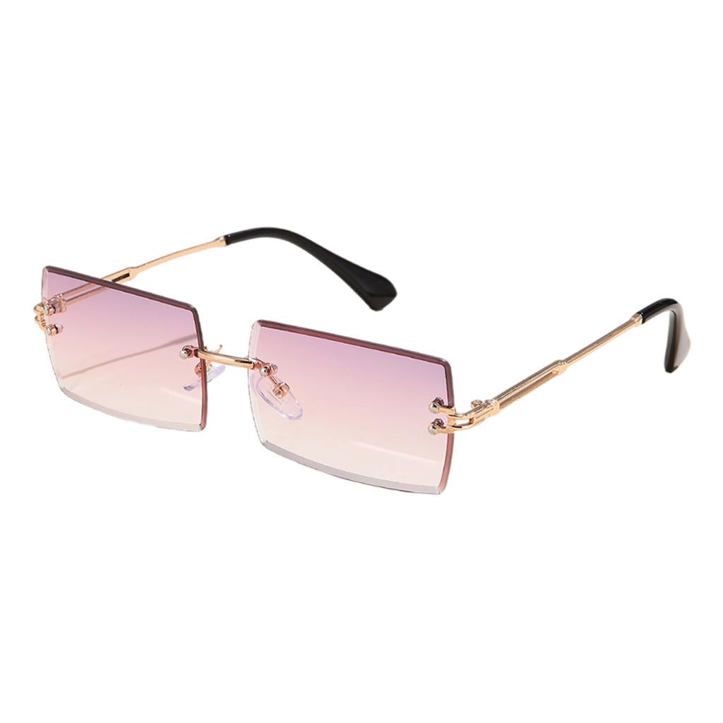 Retro Sunglasses Chic Tinted Lens UV Protection Eyewear Gold Legs Pink Lens