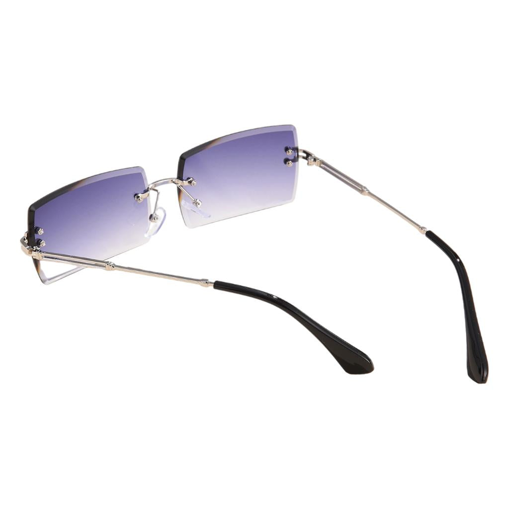 Retro Sunglasses Chic Tinted Lens UV Protection Eyewear Dark Blue Lens