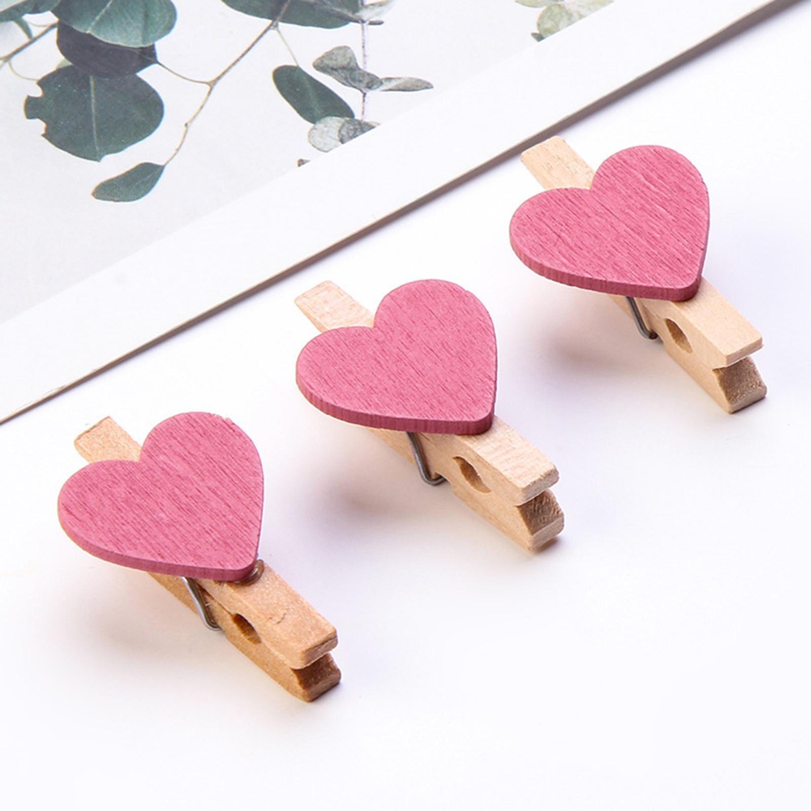 30pcs Mini Wooden Clothes Photo Paper Peg Clothespin Craft Clips 30MM Pink