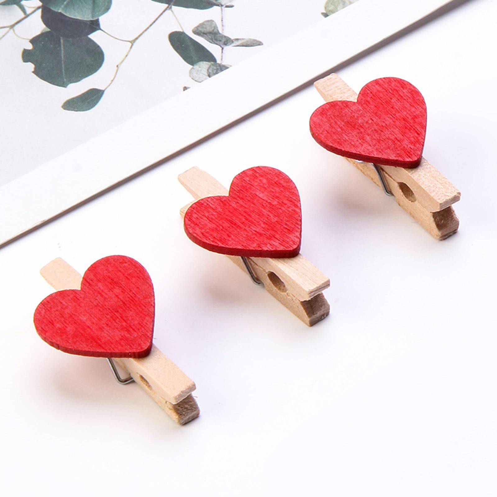 30pcs Mini Wooden Clothes Photo Paper Peg Clothespin Craft Clips 30MM Red