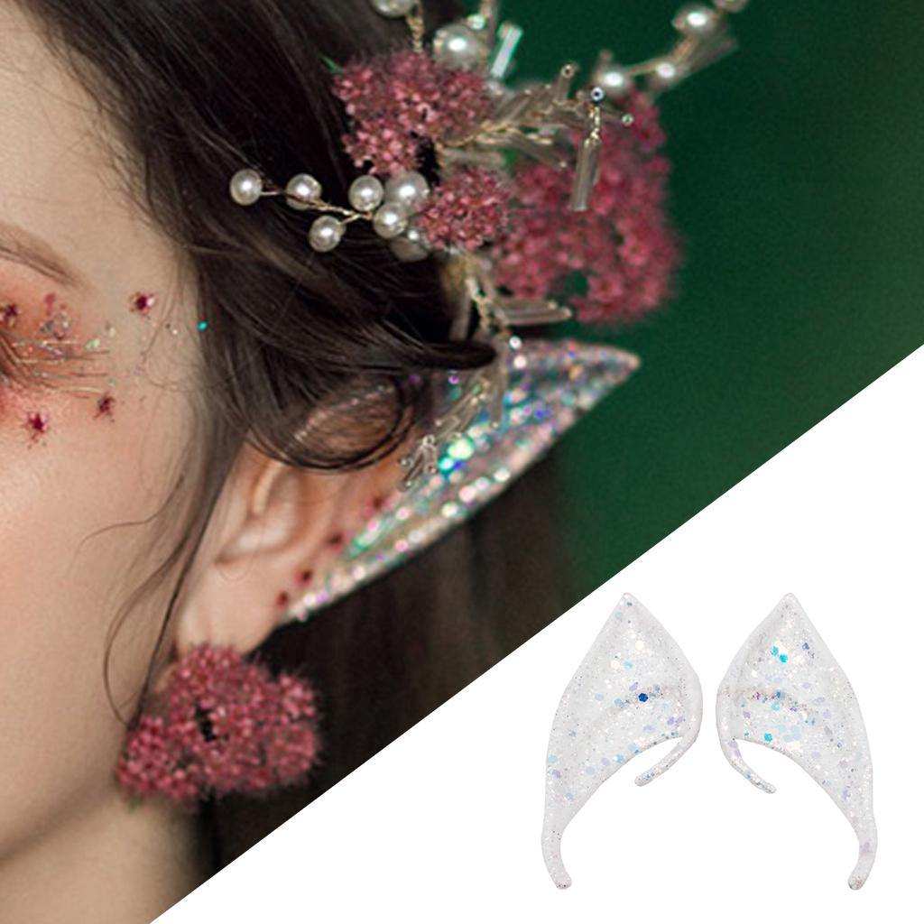 Cosplay Fairy Elf Ears Pixie Elven Vampire Halloween Props White 10cm