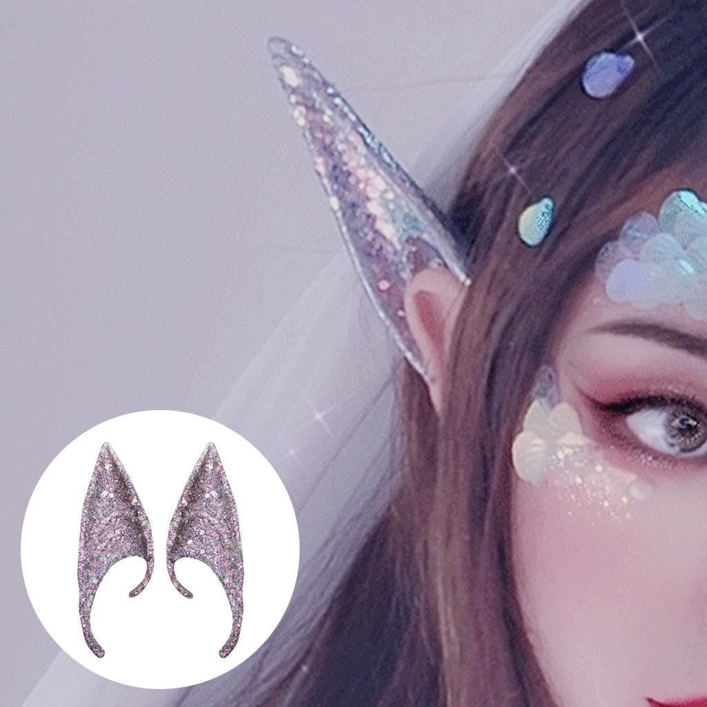 Cosplay Fairy Elf Ears Pixie Elven Vampire Halloween Props Purple 12cm