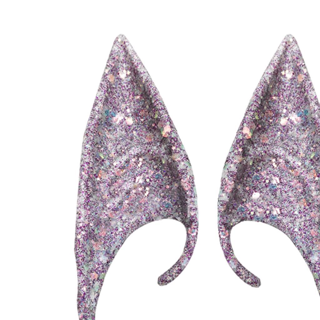 Cosplay Fairy Elf Ears Pixie Elven Vampire Halloween Props Purple 12cm
