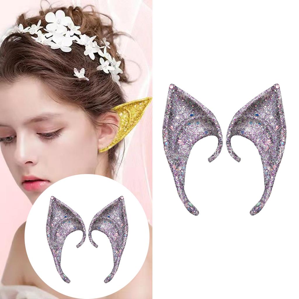 Cosplay Fairy Elf Ears Pixie Elven Vampire Halloween Props Purple 10cm