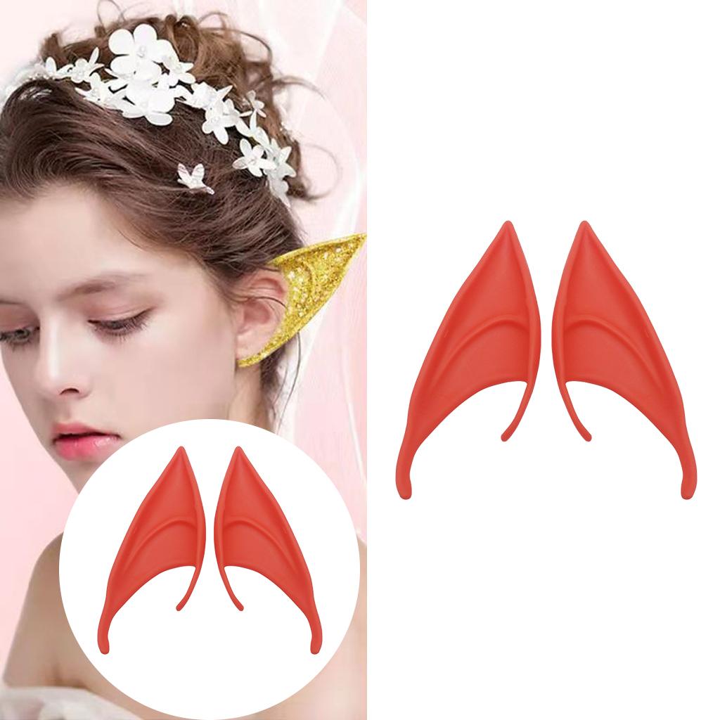 Cosplay Fairy Elf Ears Pixie Elven Vampire Halloween Props Red 12cm