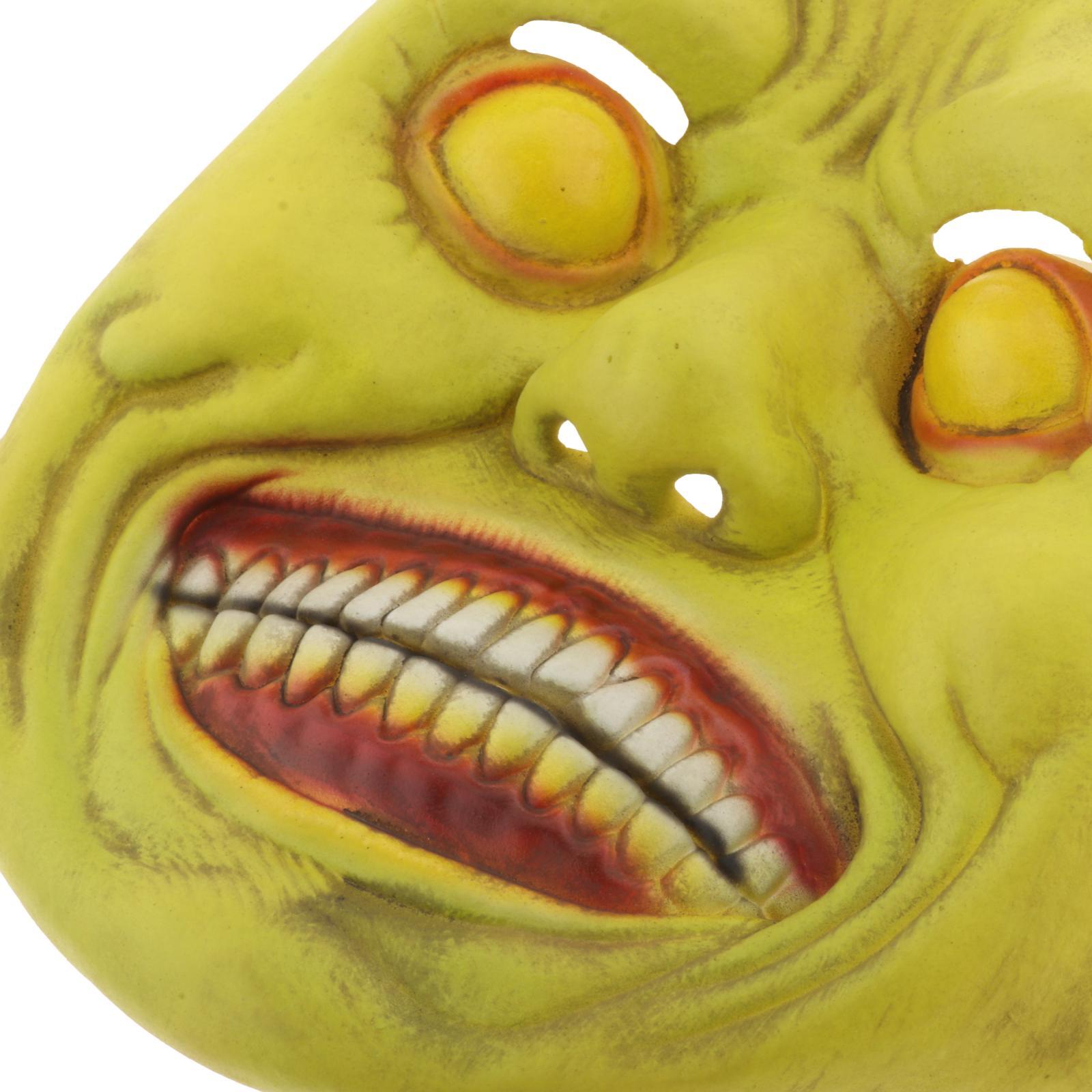 Halloween Horror Mask Latex Smiling Horror Fancy Dress Cosplay Props Green