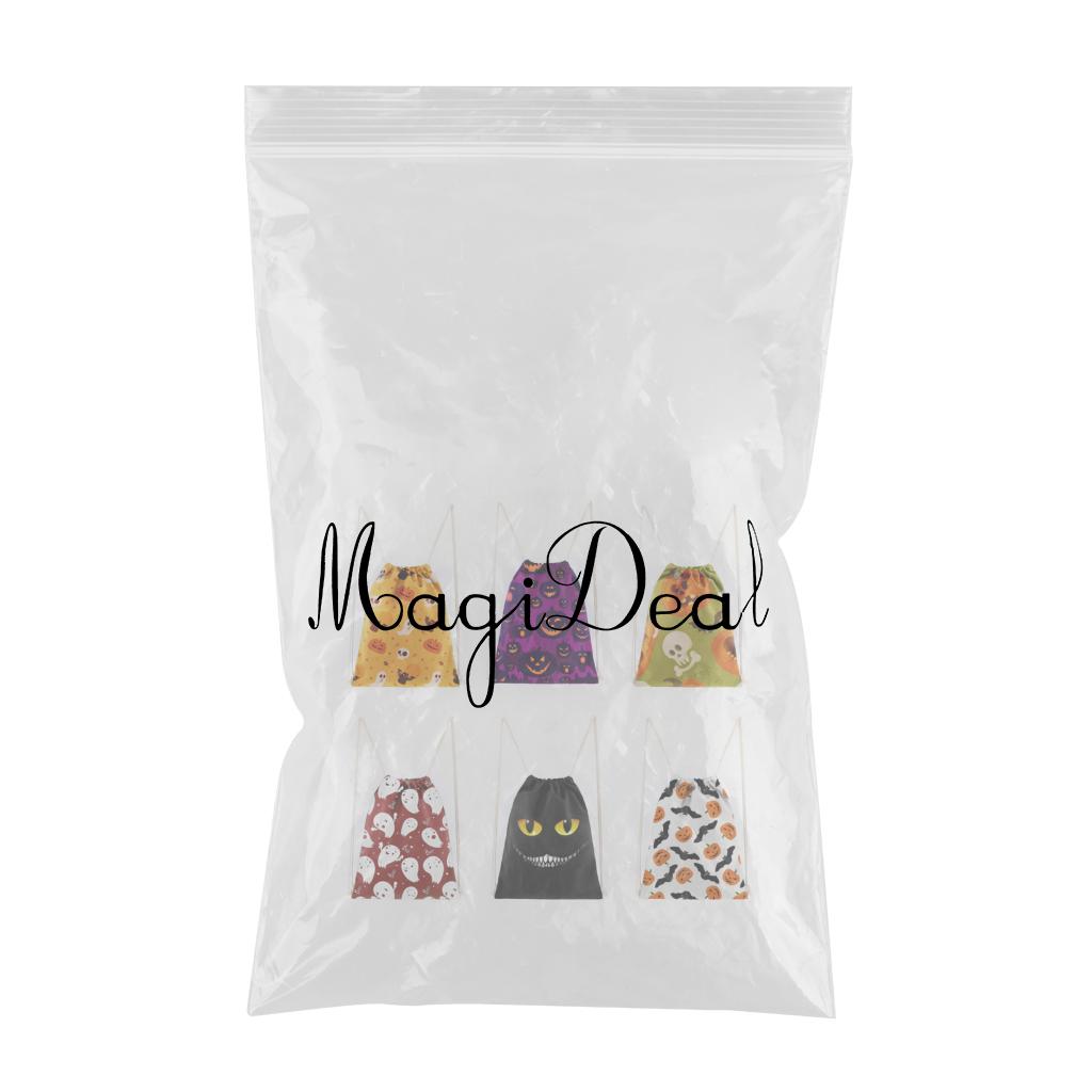 6x Halloween Drawstring Bag Candy Bags Gift Wrapping Backpack Sack Children