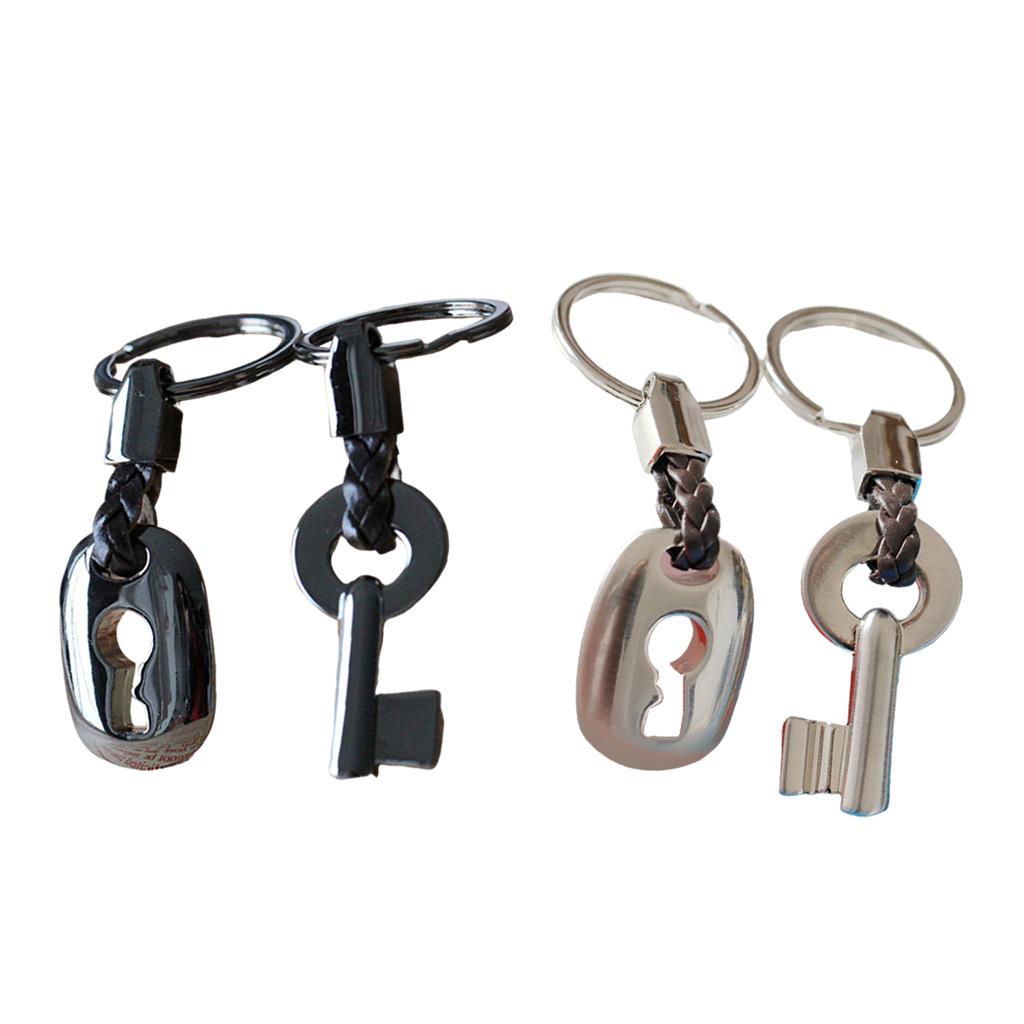Couple Keychain Metal Split Rings Wedding Key Chain Keyrings Gift Silver