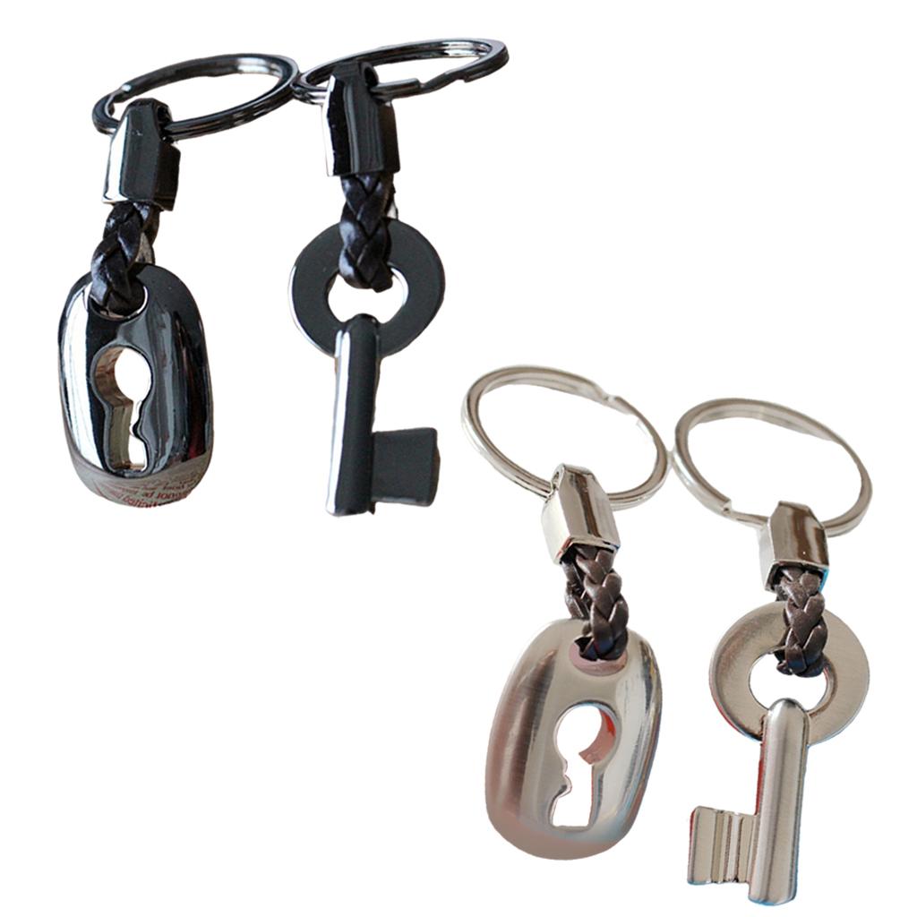Couple Keychain Metal Split Rings Wedding Key Chain Keyrings Gift Silver