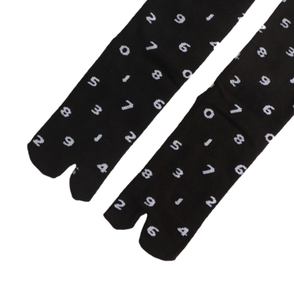 Women Sandal 2 Toe Flip Flop Socks Geta Stocking for Japanese Kimono Black