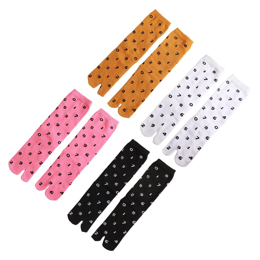 Women Sandal 2 Toe Flip Flop Socks Geta Stocking for Japanese Kimono Black