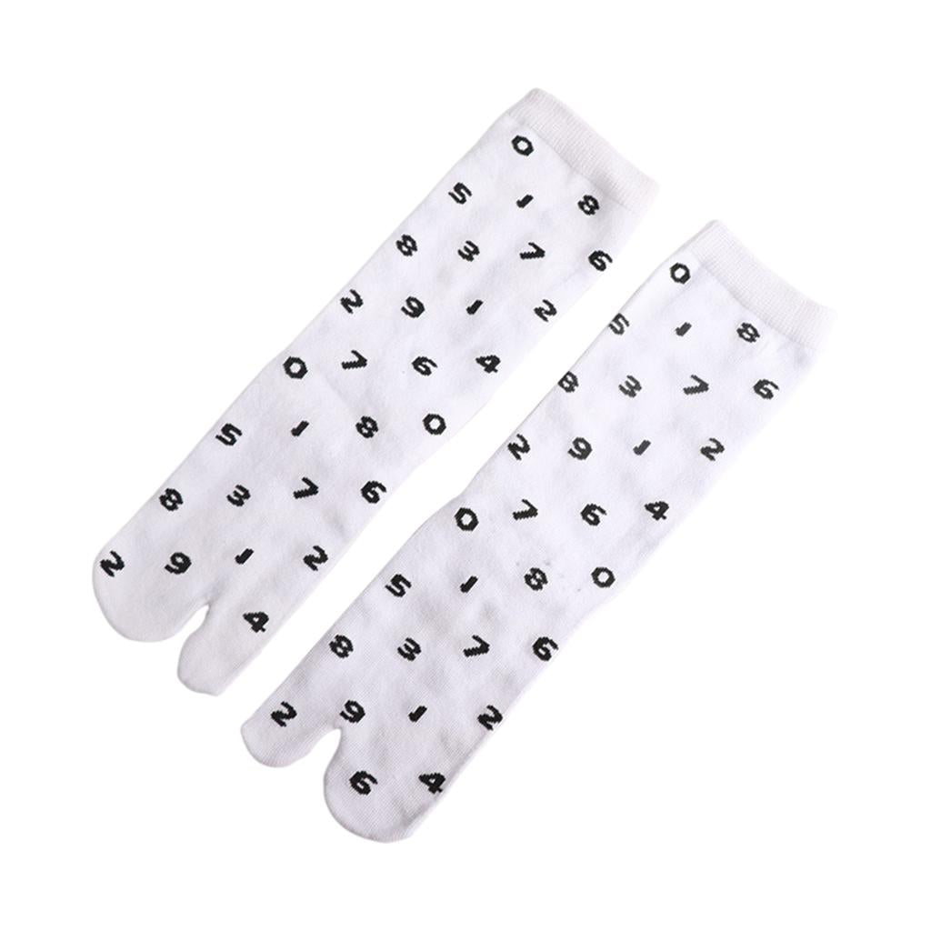 Women Sandal 2 Toe Flip Flop Socks Geta Stocking for Japanese Kimono White