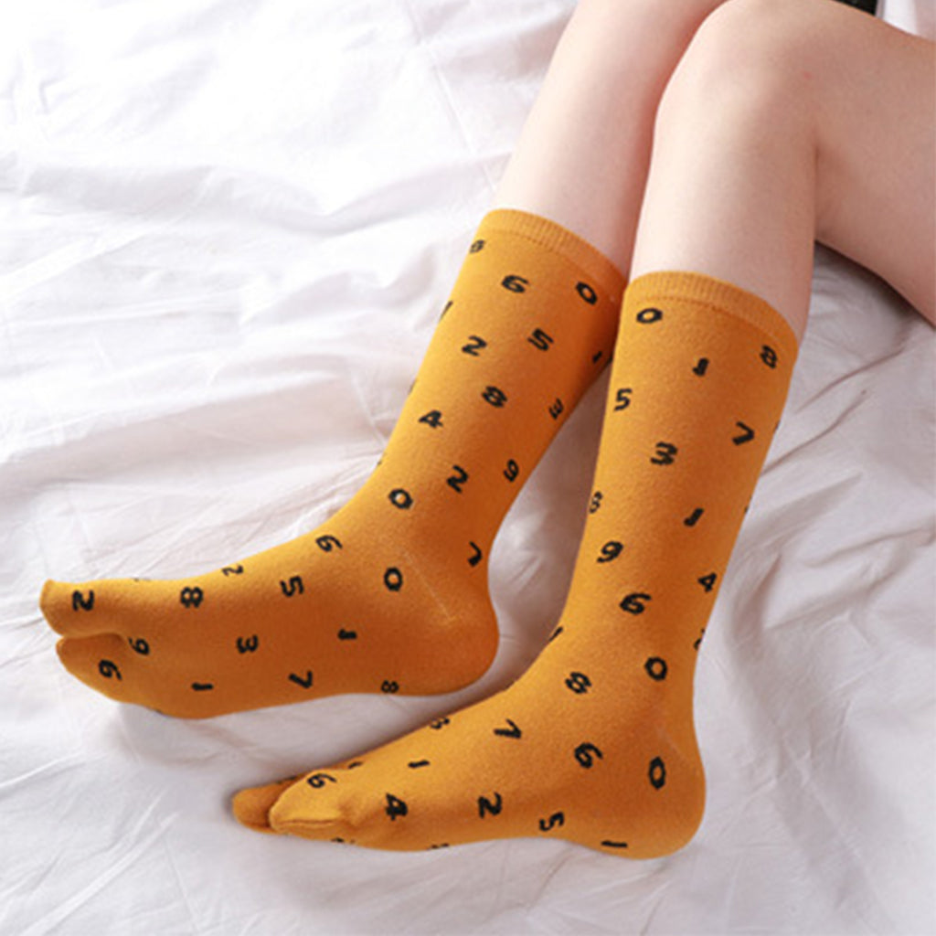 Women Sandal 2 Toe Flip Flop Socks Geta Stocking for Japanese Kimono Yellow