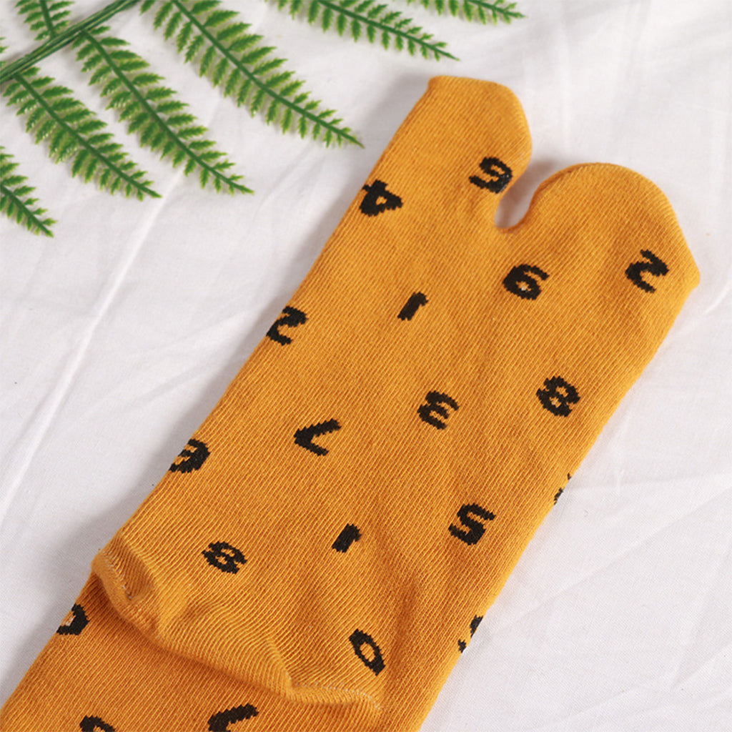 Women Sandal 2 Toe Flip Flop Socks Geta Stocking for Japanese Kimono Yellow